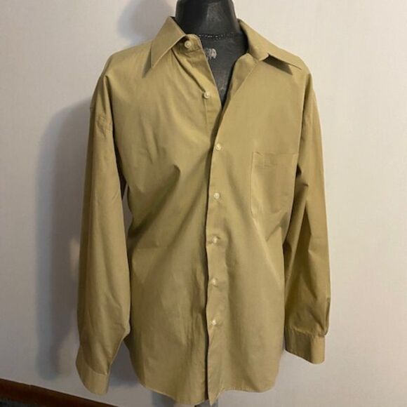 Giorgio Brutini Tan button-down dress shirt, size 16-16 1/2 - Picture 1 of 3